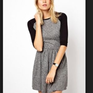 ASOS Slub Knit Baseball Skater Dress